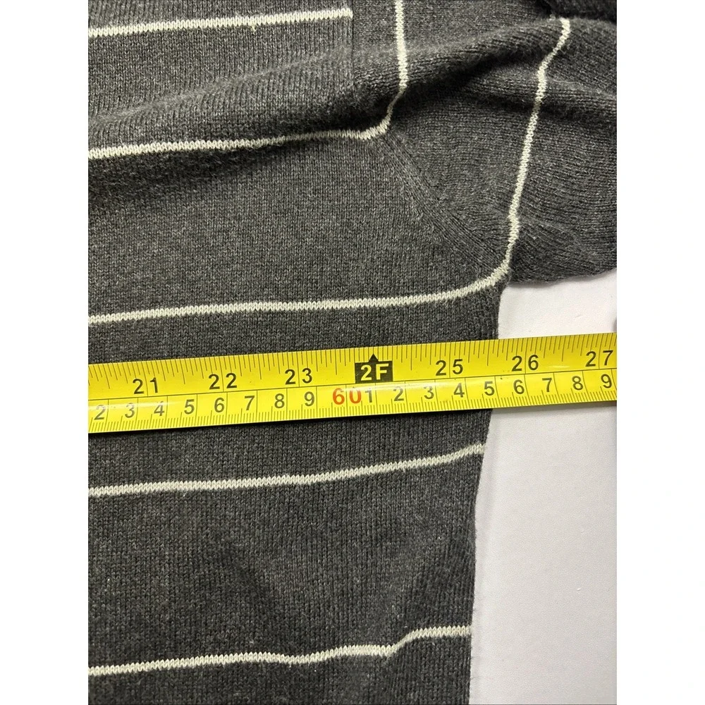 Vtg Harold Powell Cashmere Blend Grey Striped Sweater Mens‎ XXL Academia Soft